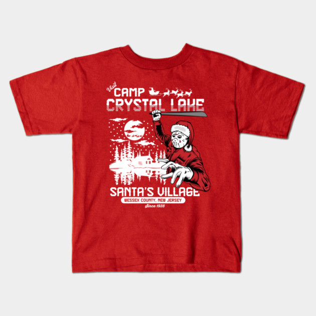 Visit Santa's Village at Camp Crystal Lake Kids T-Shirt by carloj1956