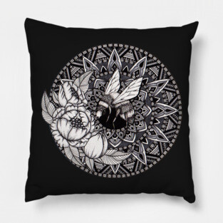 Bumble Bee Mandala Pillow