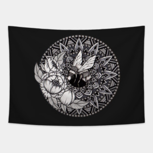 Bumble Bee Mandala Tapestry
