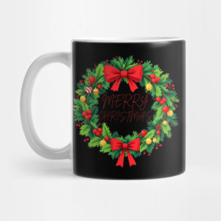 Merry Christmas Wreath Mug