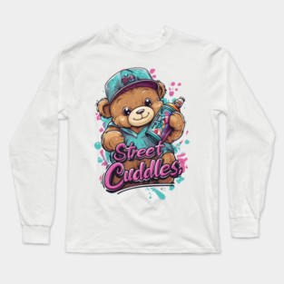 “Street Cuddles” Graffiti Teddy Long Sleeve T-Shirt