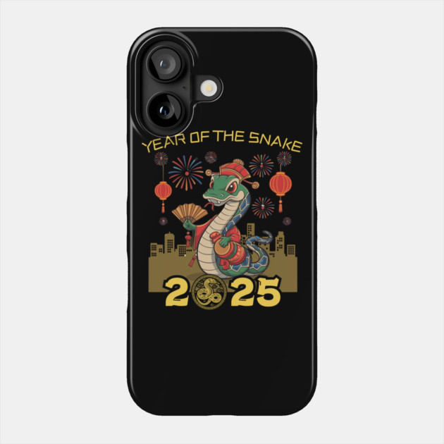 Year Of The Snake 2025, Chinese New Year Phone Case by Creatifly Graphic Tees