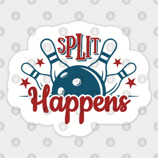 Split Happens Bowling Humor Pun Sticker by Anticorporati
