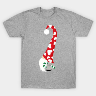 Christmas Gnome, Cute Gnome, Candy Cane, Hearts T-Shirt