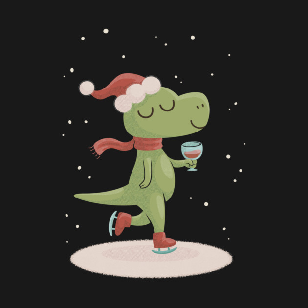 Christmas T-Rex Winosaur Dinosaur by dumbshirts