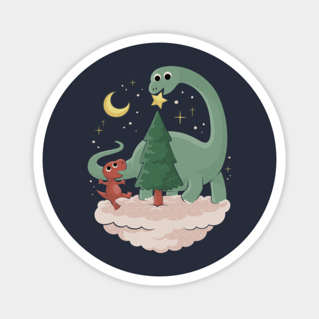 Dinosaur Christmas Tree Star Magnet by dumbshirts