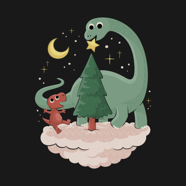 Dinosaur Christmas Tree Star by dumbshirts