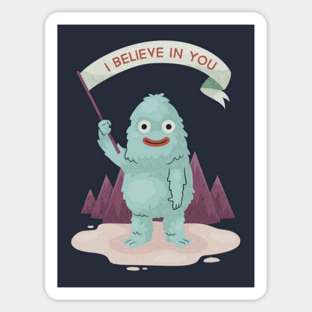 Christmas Yeti Believes In You Sticker by dumbshirts