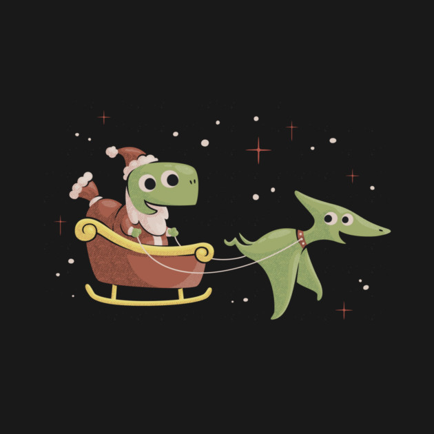 Dinosaur Christmas T-Rex Santa by dumbshirts