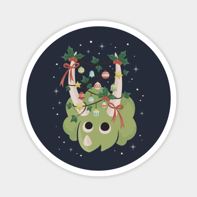 Christmas Dinosaur Triceratops Magnet by dumbshirts