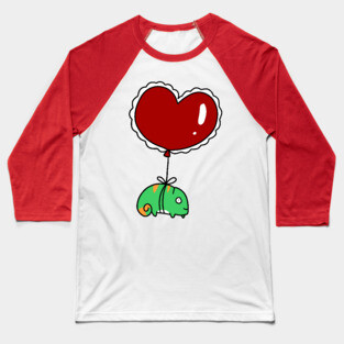 Heart Balloon Chameleon Baseball T-Shirt