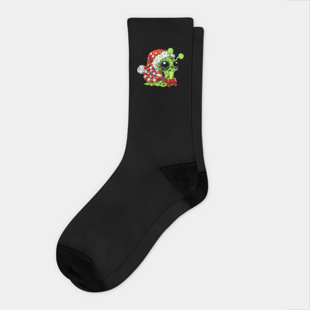 Zombie Christmas Snail Socks by H. R. Sinclair