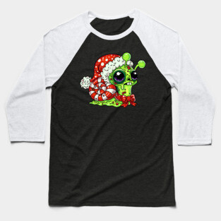 Zombie Christmas Snail Baseball T-Shirt