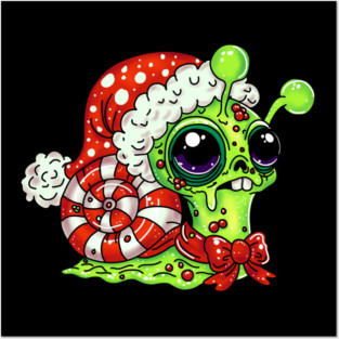 Zombie Christmas Snail Posters and Art