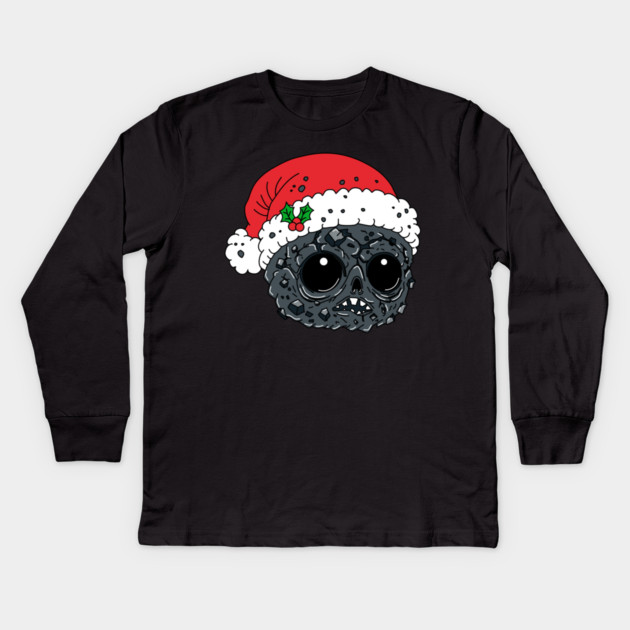 Cute Christmas Coal Kids Long Sleeve T-Shirt by H. R. Sinclair