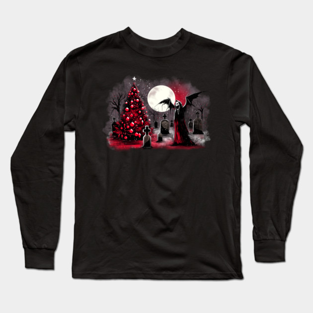 Christmas in the Graveyard Long Sleeve T-Shirt by H. R. Sinclair