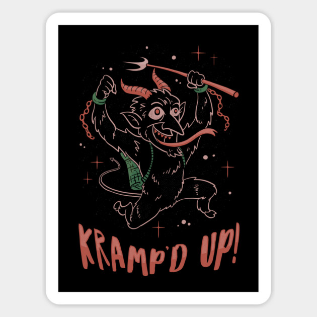 Kramped Up Krampus Sticker by dumbshirts