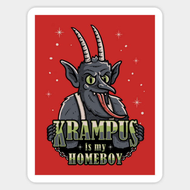 Krampus Is My Homeboy Sticker by dumbshirts