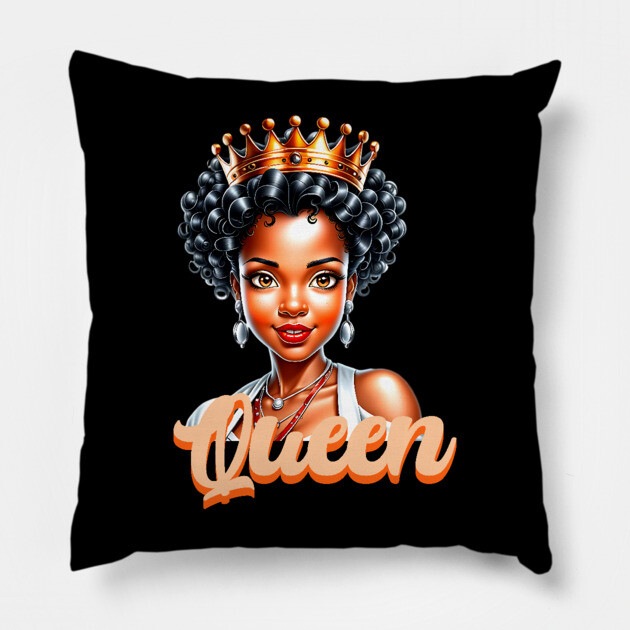 Black Queen Pillow by UrbanLifeApparel
