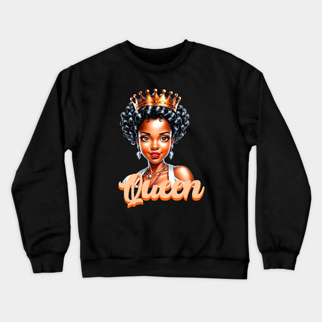 Black Queen Crewneck Sweatshirt by UrbanLifeApparel