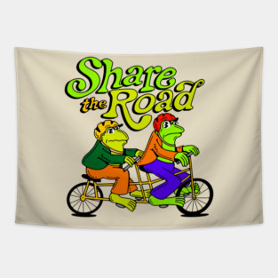 Share the Road Frog and Toad Tapestry