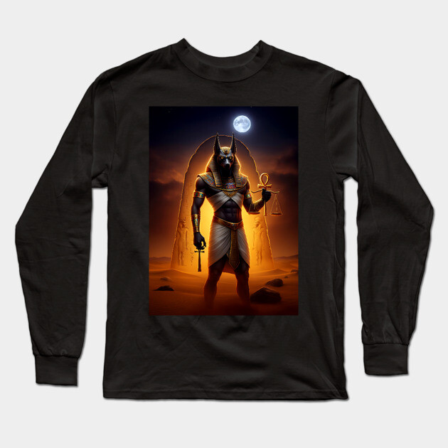 Anubis - Guardian of the Underworld - Egyptian god Long Sleeve T-Shirt by UrbanLifeApparel