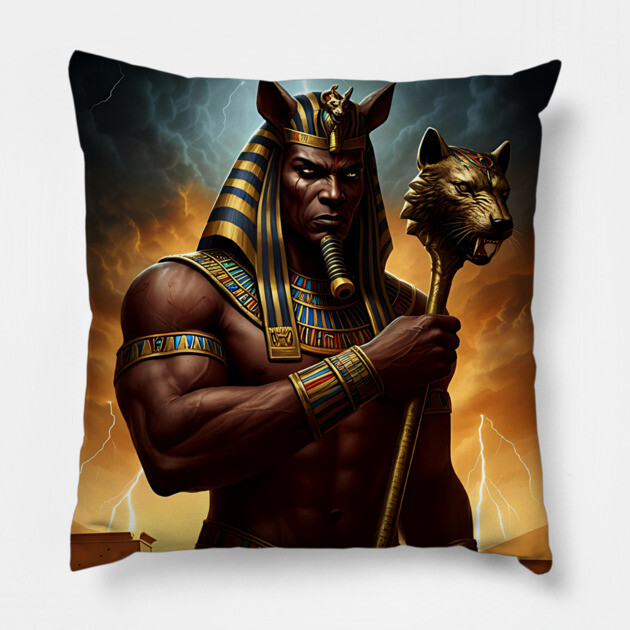 Set - God of Chaos - Egyptian god Pillow by UrbanLifeApparel