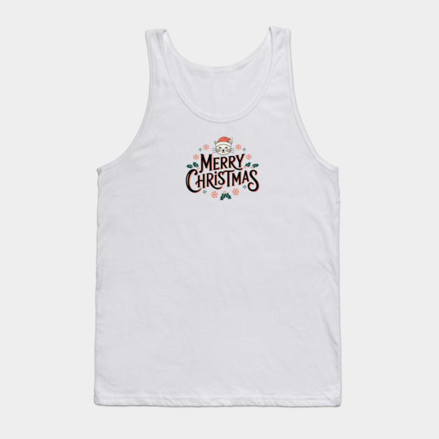 Merry Christmas Cat Tank Top by Pete the Cat Guy