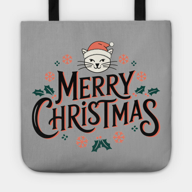 Merry Christmas Cat Tote by Pete the Cat Guy