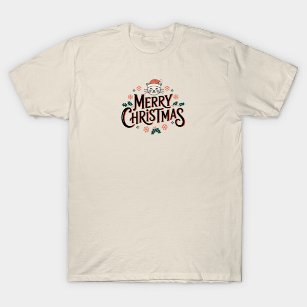 Merry Christmas Cat T-Shirt by Pete the Cat Guy