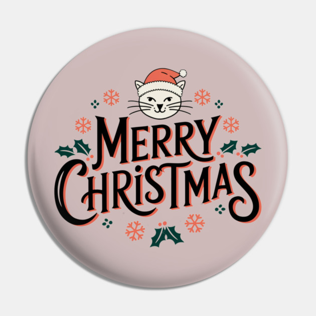 Merry Christmas Cat Pin by Pete the Cat Guy