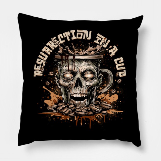 Zombie Coffee Pillow by H. R. Sinclair