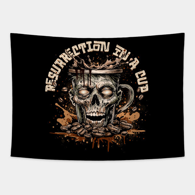 Zombie Coffee Tapestry by H. R. Sinclair