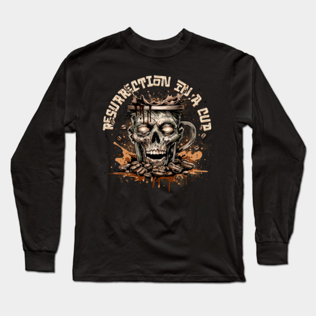 Zombie Coffee Long Sleeve T-Shirt by H. R. Sinclair