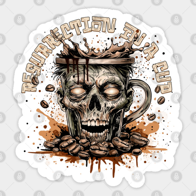Zombie Coffee Sticker by H. R. Sinclair