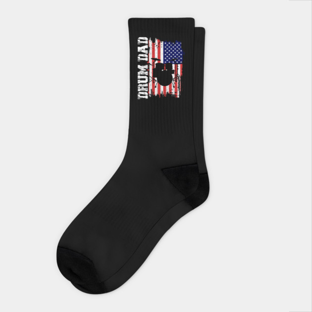 American Drum Dad - Patriotic Drummer T-Shirt Socks by Urbanprint