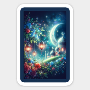 Magical Ramadan Moon & Mosque Sticker