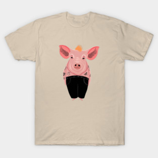 Cool Pig with Tattoo in Trousers T-Shirt