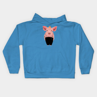 Cool Pig with Tattoo in Trousers Kids Hoodie