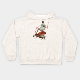 Flying High, Vintage Surreal Illustration Kids Hoodie