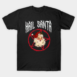 Hail Santa Claus Retro Goth Funny Christmas T-Shirt