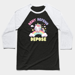 Funny Deny Defend Depose Unicorn Baseball T-Shirt