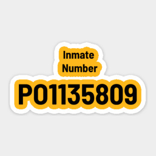 Trump Inmate Number PO1135809 Sticker
