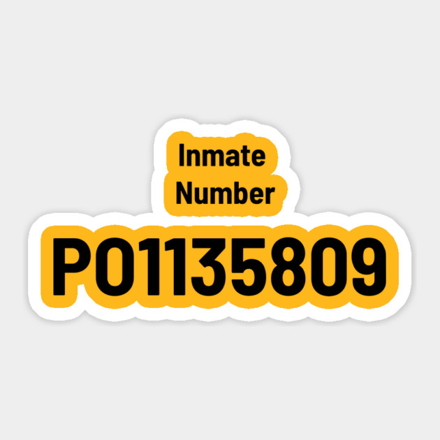 Trump Inmate Number PO1135809 Sticker by FirstClassQueen