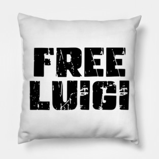 Free Luigi (Black Text) Pillow