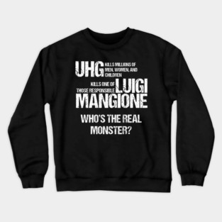 Luigi Mangione (White Text) Crewneck Sweatshirt