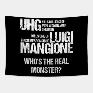 Luigi Mangione (White Text) Tapestry