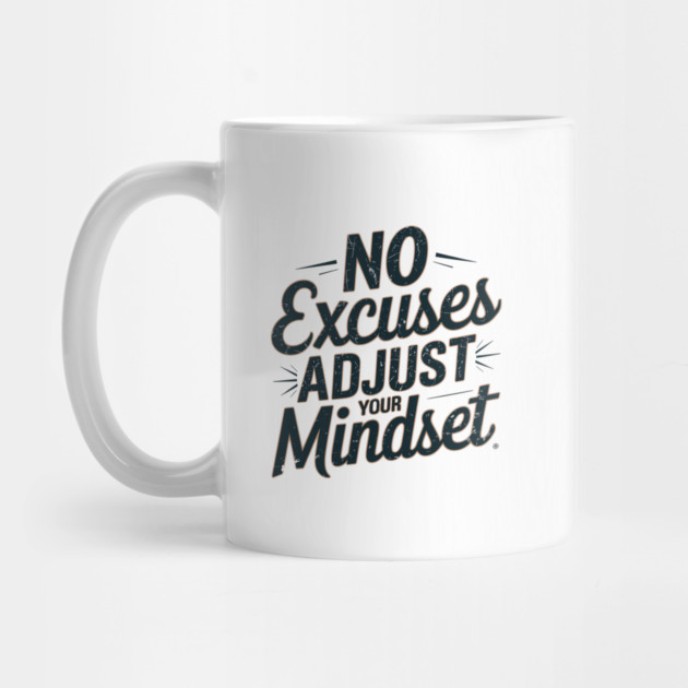 Motivational Saying, No Excuses, Adjust Your Mindset by logiamerch