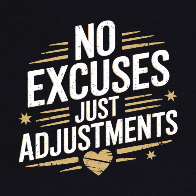 Motivational Saying, No Excuses, Adjust Your Mindset by logiamerch