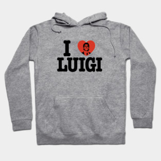 I LOVE LUIGI (face inside heart) Hoodie